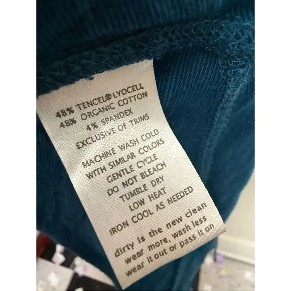 Horny Toad Marley Dress Organic Cotton Tencel Tie Waist Belt Teal Womens Large - Picture 4 of 5